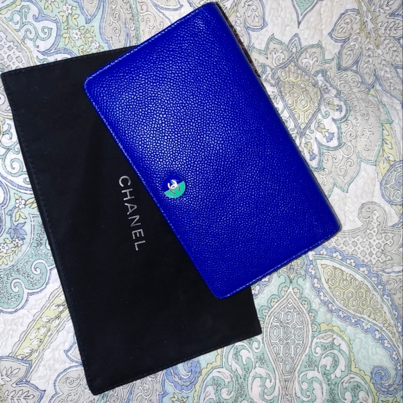 CHANEL Handbags - Chanel Blue & Green L-Yen Wallet